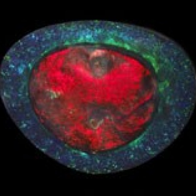 Opal under filtered UV Light